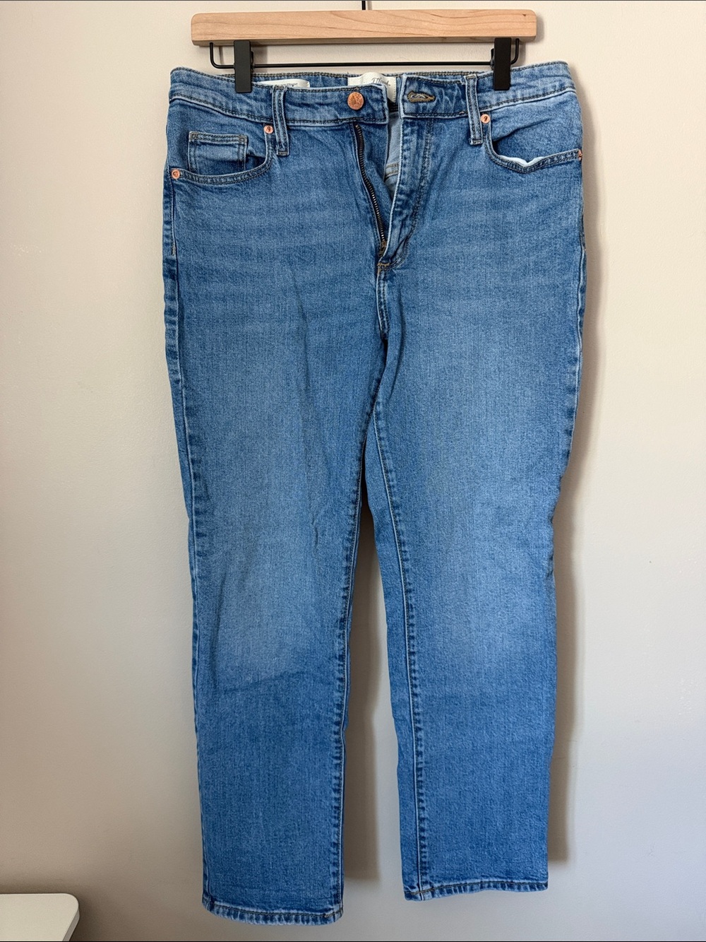 Universal Thread High-Rise Slim Straight Denim in Light Blue